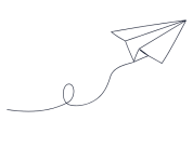 line drawing of a paper airplane