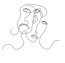 line drawing of a portrait